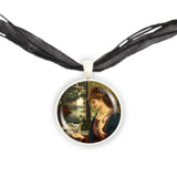 Love's Messenger Stillman Art Painting 1" Pendant Cable Chain Necklace in Silver Tone or Gold Tone