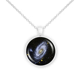 Bode's Galaxy M81 in the Constellation Ursa Major Space 1" Pendant Necklace in Silver Tone