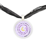 Magic Is Believing in Yourself, If You Can Do That ... Goethe Quote Moon 1" Pendant Necklace Silver Tone