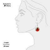 Crimson Red Northern Male Cardinal Bird Photo Dangle Earrings w/ 3/4" Charms in Silver Tone