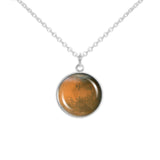 Rusty Red Planet Mars Solar System 3/4" Charm for Petite Pendant or Bracelet in Silver Tone