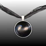 Merging Mice Galaxies NGC 4676 in the Constellation Coma Berenices Space 1" Pendant Necklace Silver Tone