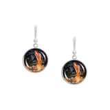 Midsummer Eve Hughes Art Fairy Painting Dangle Earrings w/ 3/4" Charms in Silver Tone