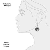 Moon of Earth Dangle Earrings with 3/4" Solar System Space Charms in Silver Tone