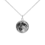 The Moon of Earth Solar System 3/4" Charm for Petite Pendant or Bracelet in Silver Tone