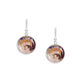 Mother & Child From Three Ages of Woman Klimt Painting Dangle Earrings 3/4" Art Print Charms Silver Tone