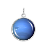 Planet Neptune Solar System Space 3/4" Charm for Petite Pendant or Bracelet in Silver Tone