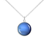 Planet Neptune Solar System Space 3/4" Charm for Petite Pendant or Bracelet in Silver Tone