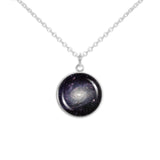 Milky Way Look-alike NGC 6744 Galaxy in the Constellation Pavo Space 3/4" Charm for Petite Pendant or Bracelet in Silver Tone