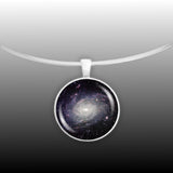 Milky Way Look-alike NGC 6744 Galaxy in the Constellation Pavo Space 1" Pendant Necklace in Silver Tone