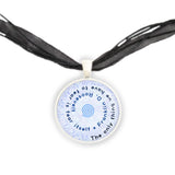 The Only Thing We Have to Fear Is Fear Itself FD Roosevelt Quote Spiral 1" Pendant Necklace Silver Tone