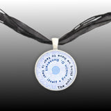 The Only Thing We Have to Fear Is Fear Itself FD Roosevelt Quote Spiral 1" Pendant Necklace Silver Tone