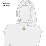 Orange Trees with Sea Renoir Art Painting 1" Pendant Cable Chain Necklace in Silver Tone or Gold Tone