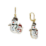 Sparkly Snowman and Snowchild Earrings in Gold Tone, Holidays, Christmas, Winter, New Years