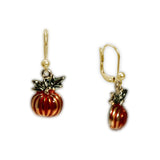Bountiful Harvest Petite Pumpkin Earrings in Gold Tone, Celebrate Halloween, Autumn, Harvest, Christmas