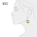 Pink Morning Glory Flowers & Harbor North Painting Dangle Earrings w/ 3/4" Art Print Charms Silver Tone or Gold Tone