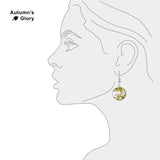 Pink Morning Glory Flowers & Harbor North Painting Dangle Earrings w/ 3/4" Art Print Charms Silver Tone or Gold Tone