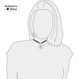 Pink Ribbon Tree Breast Cancer Awareness Illustration Folk Art Style 1" Pendant Necklace in Silver Tone