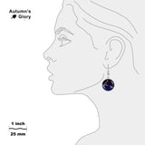 Pisces Constellation Illustration Dangle Earrings w/ 3/4" Space Charms in Silver Tone