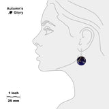 Pisces Constellation Illustration Dangle Earrings w/ 3/4" Space Charms in Silver Tone