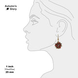 Red & Green Poinsettia Earrings in Gold Tone, Holidays, Christmas, New Years