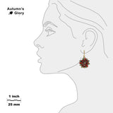 Red & Green Poinsettia Earrings in Gold Tone, Holidays, Christmas, New Years