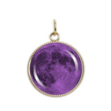 The Purple Moon of Earth Solar System 3/4" Charm for Petite Pendant or Bracelet in Silver Tone or Gold Tone