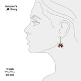 Crimson Red 3D Petite Bells Earrings in Silver Tone, Celebrate the Holidays, Christmas
