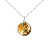 Girls At the Piano Renoir Art Painting 3/4" Charm for Petite Pendant or Bracelet in Silver Tone