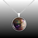 Rho Ophiuchi Star Forming Region in Constellation Ophiuchus Space 1" Pendant Necklace in Silver Tone