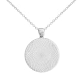 A Man Is the Sum of His Actions, of What ... Galsworthy Quote Spiral 1" Pendant Necklace in Silver Tone
