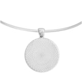 Be the Change That You Wish to See in the World Gandhi Quote Heart Bullseye 1" Pendant Necklace in Silver Tone