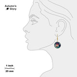 Running Chicken Nebula in Constellation Centaurus Dangle Earrings w/ 3/4" Space Charms in Silver Tone