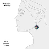 Running Chicken Nebula in Constellation Centaurus Dangle Earrings w/ 3/4" Space Charms in Silver Tone