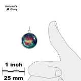 Running Chicken Nebula in Constellation Centaurus Space 3/4" Charm for Petite Pendant or Bracelet in Silver Tone