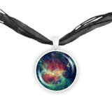 Running Chicken Nebula in Constellation Centaurus Space 1" Pendant Necklace in Silver Tone