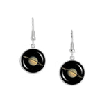 Planet Saturn Solar System Space Dangle Earrings w/ 3/4" Charms in Silver Tone