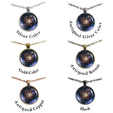 Starburst Cluster NGC 3603 in the Constellation Carina Space 1" Pendant Chain Necklace in Silver Tone