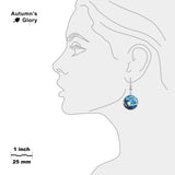 The Starry Night Van Gogh Art Painting Dangle Earrings with 3/4" Charms in Silver Tone