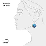 The Starry Night Van Gogh Art Painting Dangle Earrings with 3/4" Charms in Silver Tone
