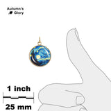 The Starry Night Van Gogh Art Painting 3/4" Art Charm for Petite Pendant or Bracelet in Gold Tone