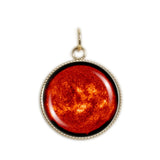 Fireball Sun 3/4" Solar System Space Charm for Petite Pendant or Bracelet Silver Tone or Gold Tone