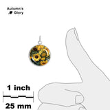 Sunny Yellow Sunflowers Tarkhoff Painting 3/4" Charm for Petite Pendant or Bracelet in Silver Tone