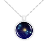 Taurus Constellation Illustration 1" Space Pendant Necklace in Silver Tone