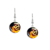 The Love Potion w/ Witch & Lovers De Morgan Painting Dangle Earrings w/ 3/4" Art Charms in Silver Tone or Gold Tone