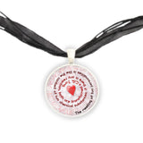 The Meeting of Two Personalities Is Like ... Jung Quote Heart Swirl 1" Pendant Necklace Silver Tone