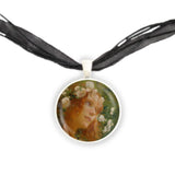 The Nymph Bussiere Art Painting 1" Pendant Necklace in Silver Tone