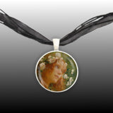 The Nymph Bussiere Art Painting 1" Pendant Necklace in Silver Tone
