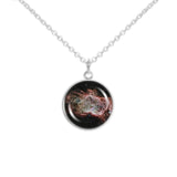 The Flame Nebula in the Constellation Orion Space Round 3/4" Charm for Petite Pendant or Bracelet in Silver Tone