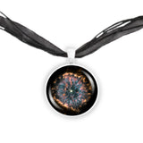 Glowing Eye Nebula NGC 6751 in the Constellation Aquila Space 1" Pendant Necklace in Silver Tone